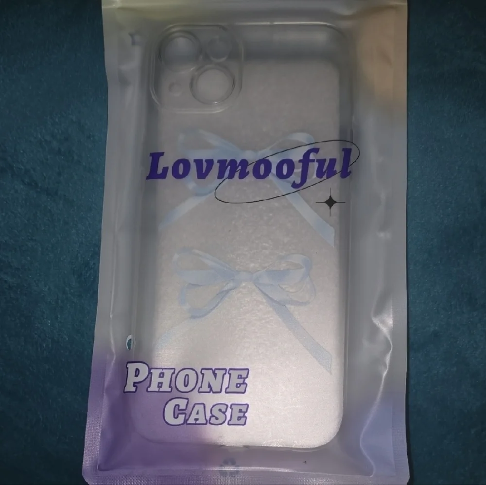 Clear Blue Bow Phone Case
